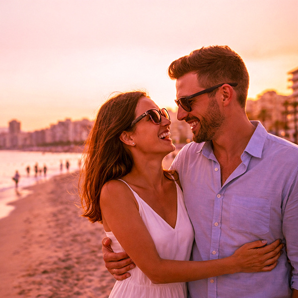 Pareja en la playa de Fuengirola