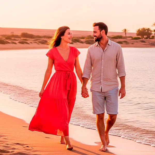 Couple walking in Caleta de Fuste