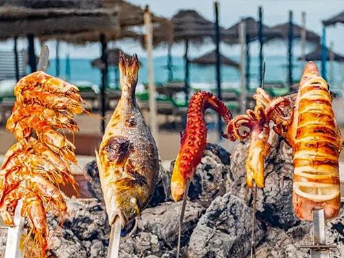 Essen am Strand von Fuengirola