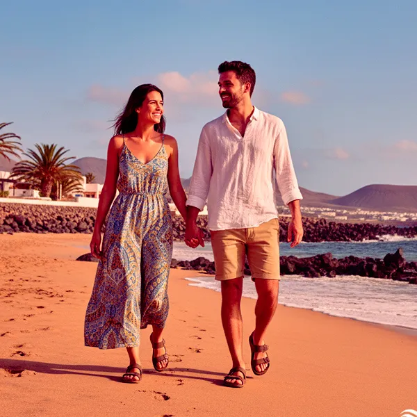 Pareja caminando por Playa Jandía