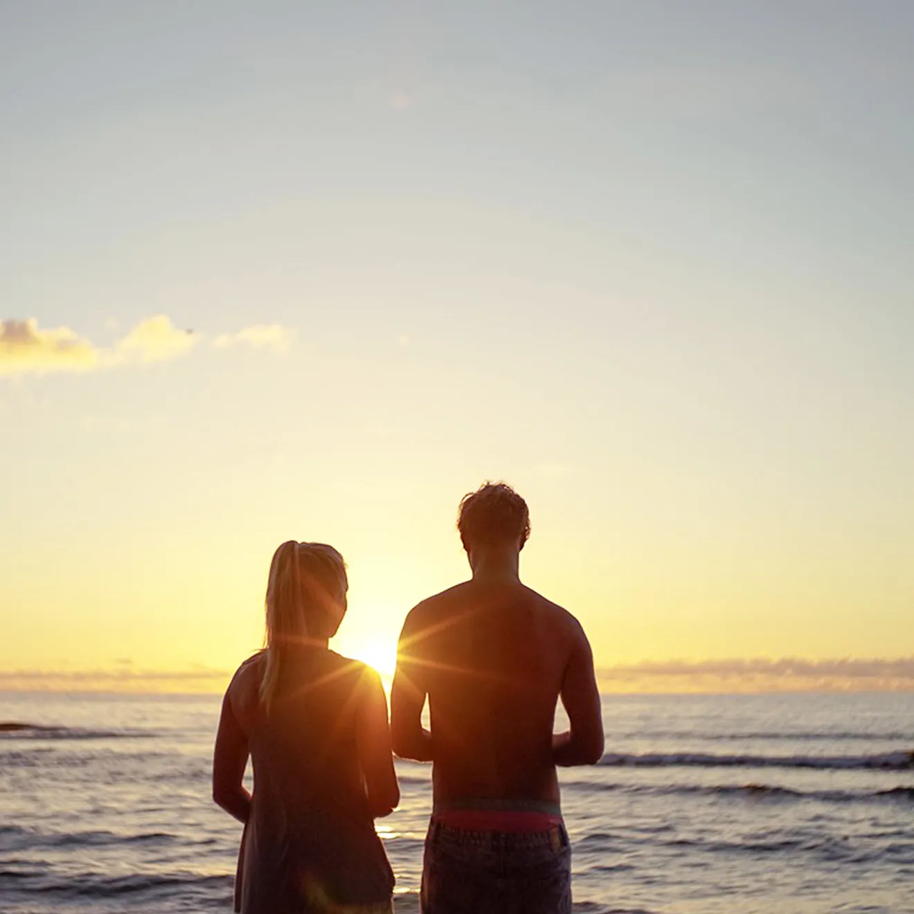 Couple enjoying the views in the Rías Baixas