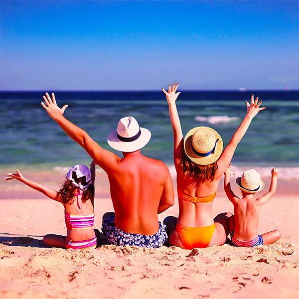Family on Sa Coma Beach